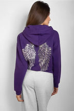 Wing Sequin Embroidery Loose Casual Sweatshirt