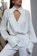 Relaxed Fit Long Sleeve Blouse