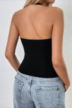 Bow Halter Backless Bodycon Halter Top