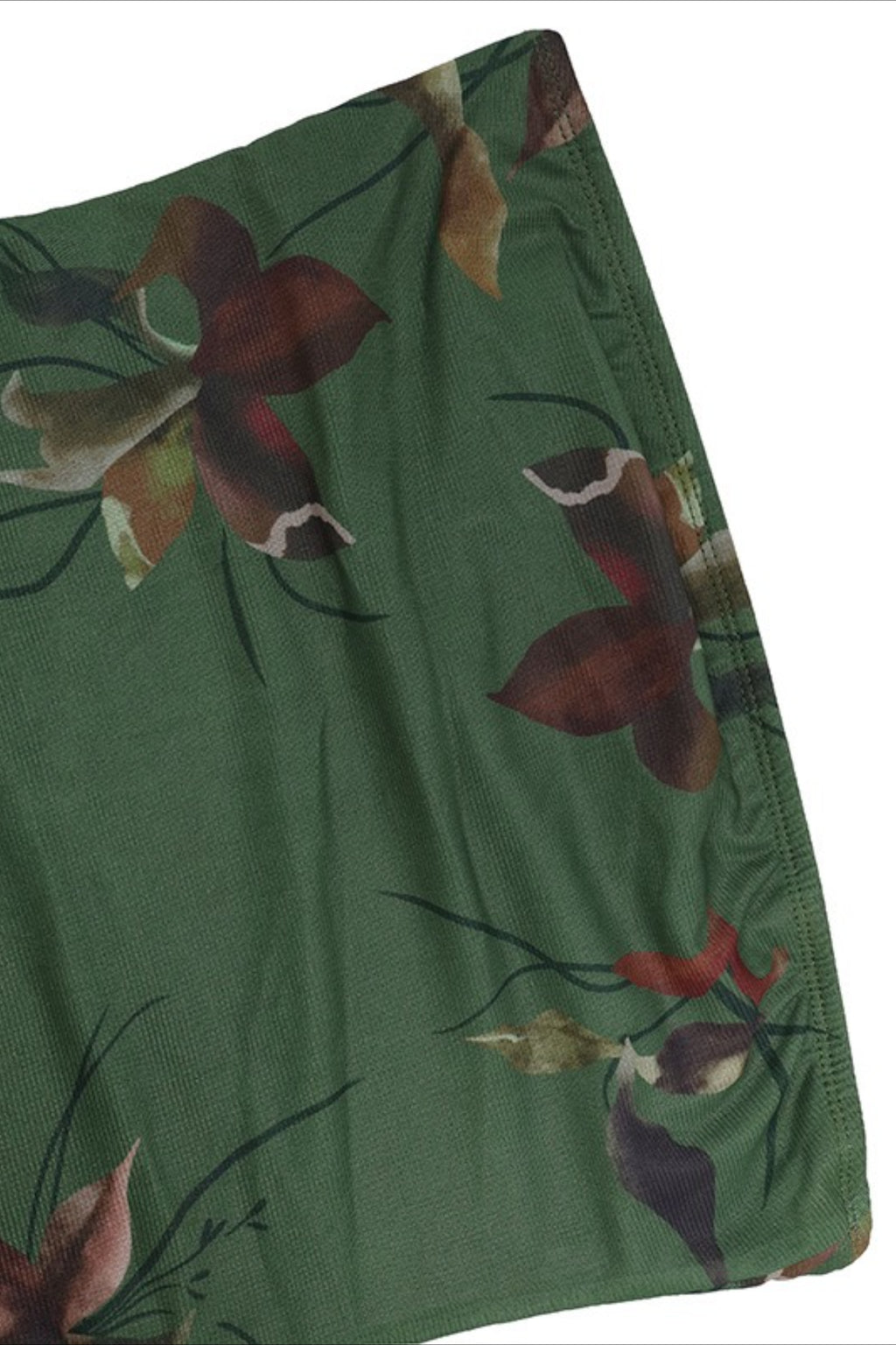 Strapless Printed Slit Double Layer Floral Dress