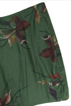 Strapless Printed Slit Double Layer Floral Dress