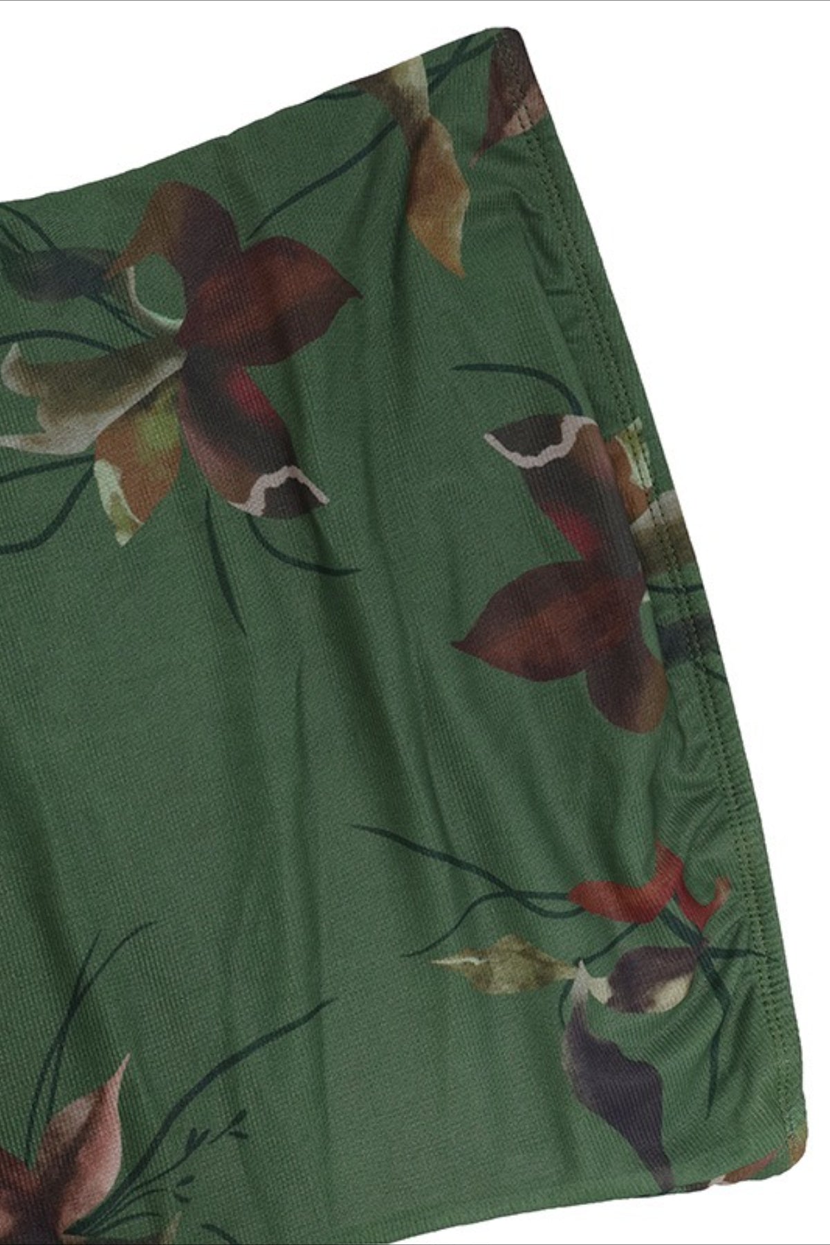 Strapless Printed Slit Double Layer Floral Dress