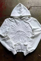 Eye Embroidered Pullover Hoodie