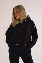 Studded Oversized Pullover Hoodie