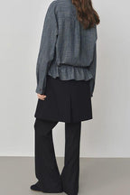 Vintage Textured Plaid Blouse