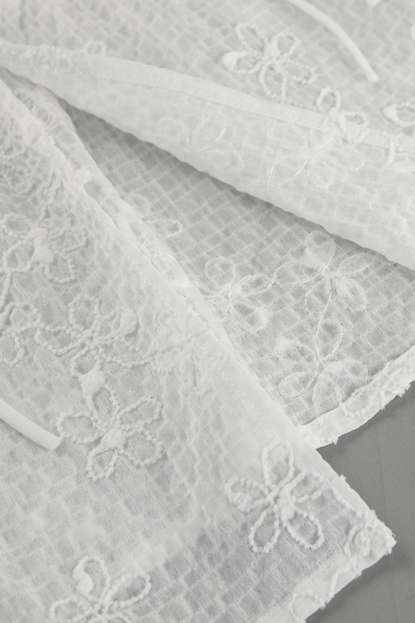 White Tie Front Strapless Tube Top