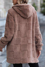 Hooded Long Fleece Cardigan Coat coats