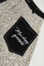 Leopard Contrast Pocket Barrel Leg Pants