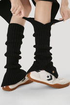 Button Knit Foldover Leg Warmers