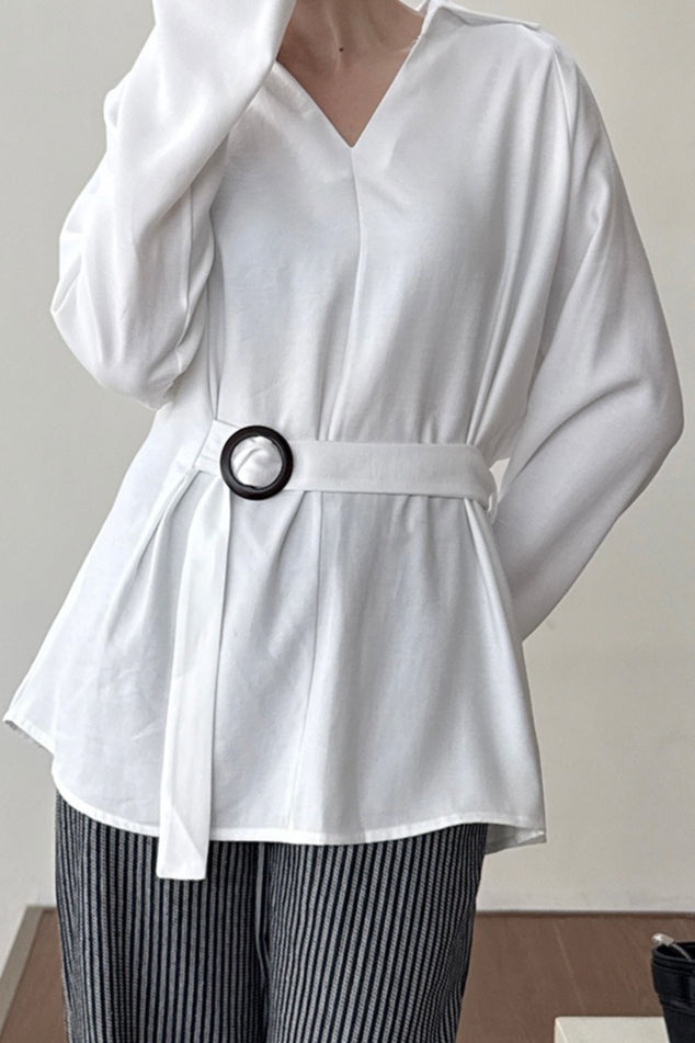 Waist Defining Plunge Neck Blouse Secondary image