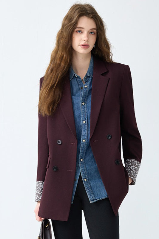 Elegant Mid-Length Office Blazer S / Red Main image