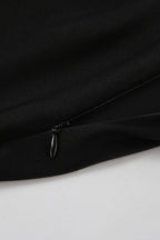 V Neck Tie Front Satin Top Maxi Skirt Set
