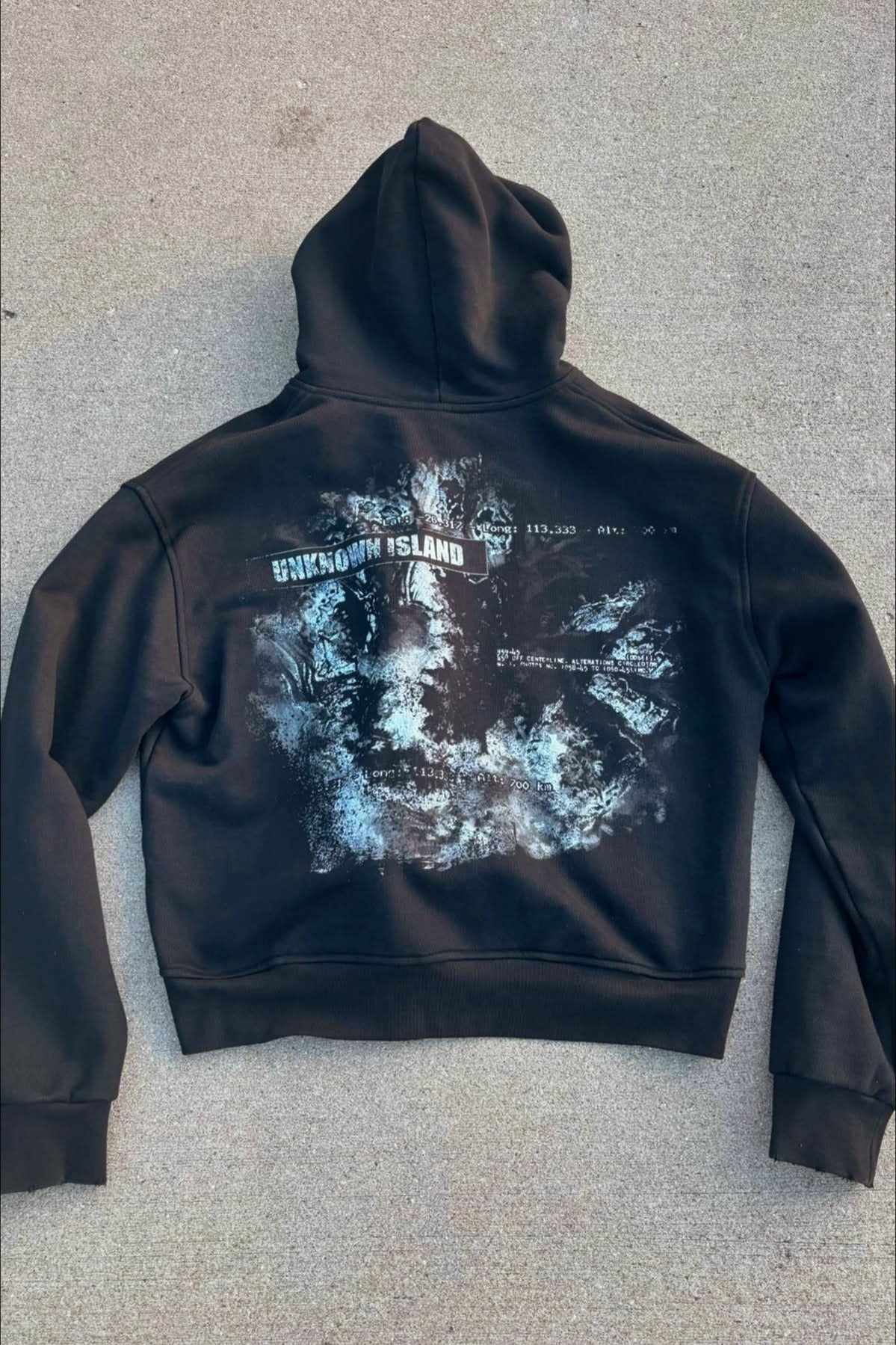 Washed Graphic Cropped Hoodie
