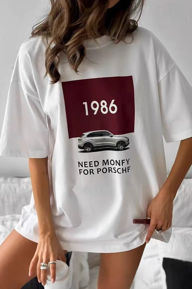 Cotton Graphic Print Loose Fit Short Sleeve Tee Main image