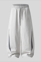 Contrast Piping Colorblock Barrel Leg Pants
