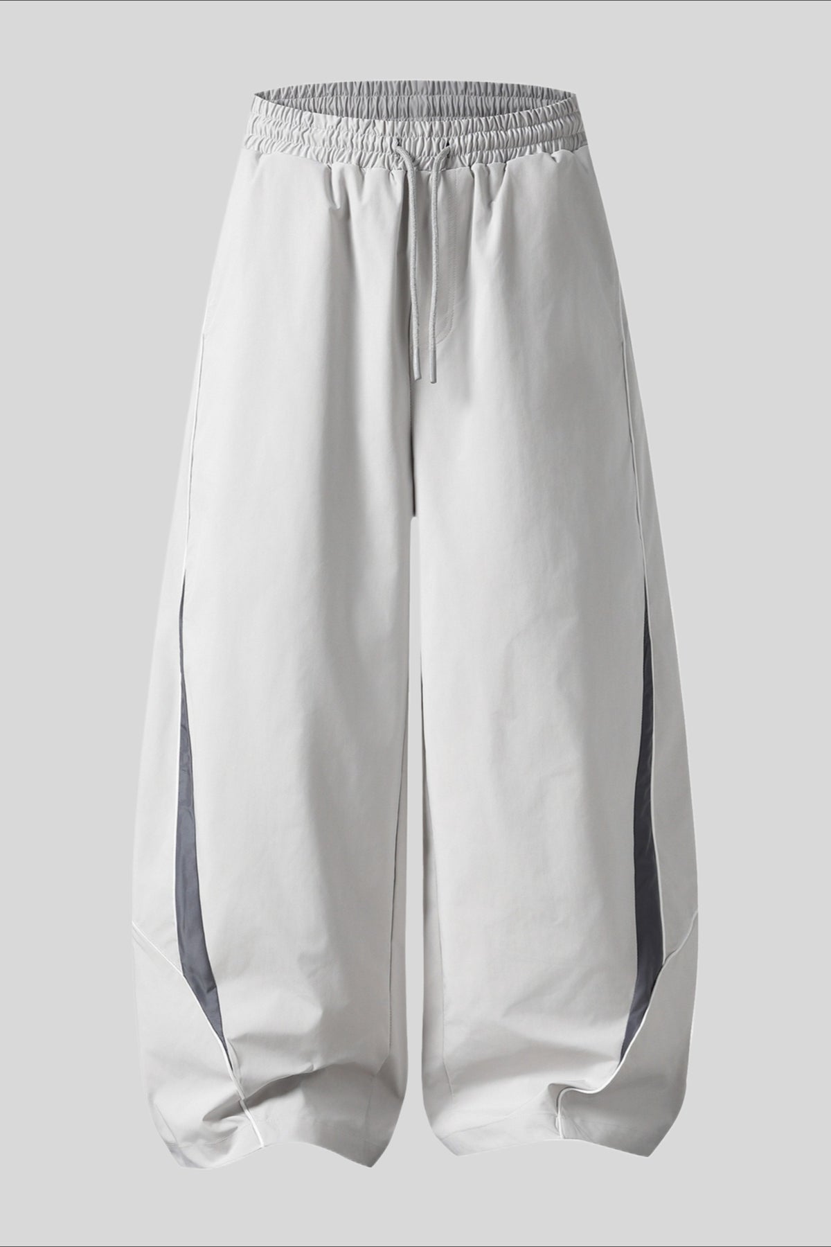 Contrast Piping Colorblock Barrel Leg Pants