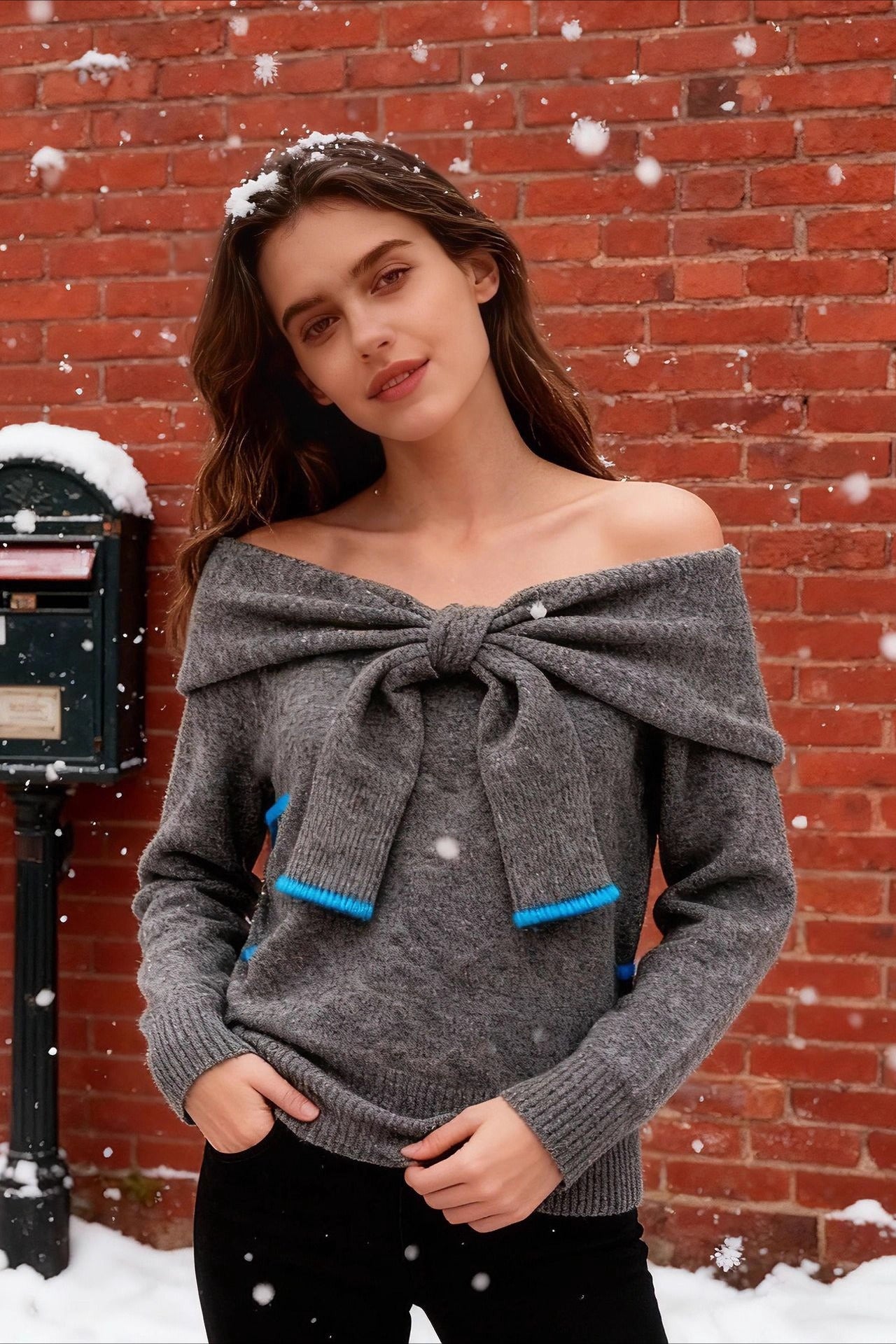 Elegant One Shoulder Fitted Knit Top Main image
