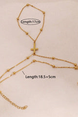 Two Tier Cross Bead Knuckle Finger Bracelet