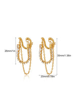 18K Gold Zirconia Fringe Ear Cuff Earrings