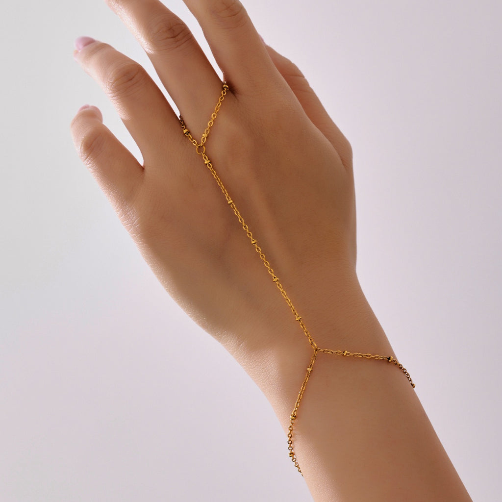 18K Gold Plated Stainless Steel Knuckle Finger Bracelet