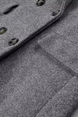 Button Detail Wool Blend Overcoat