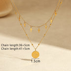 Vintage Double Strand Cross Pendant Necklace