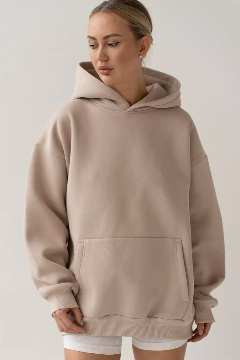 Oversized Solid Pullover Hoodie