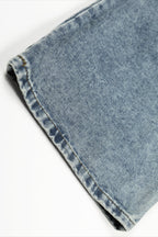 Gold Script Embroidered Barrel Leg Jeans