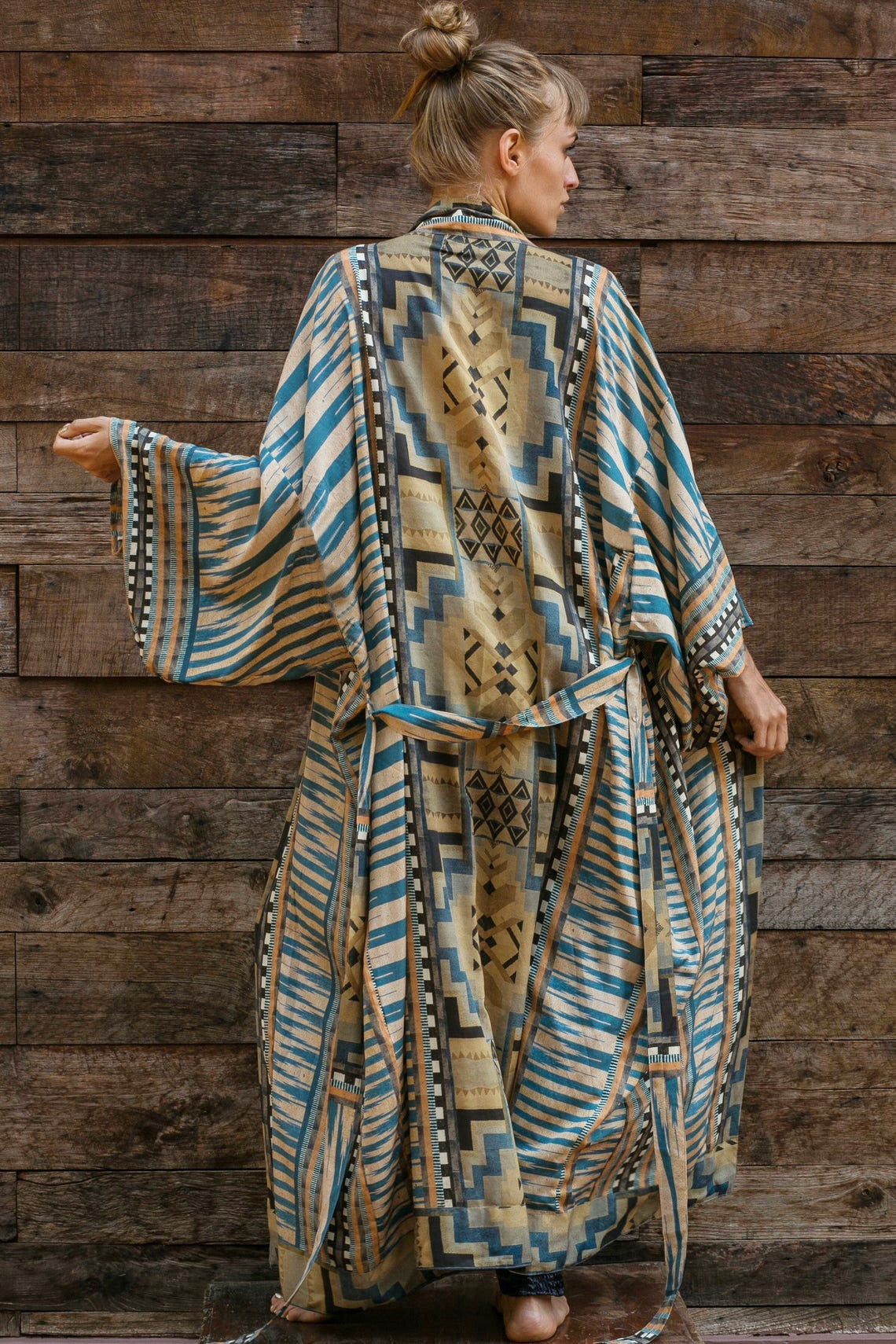 Geometric Print Loose Fit Beachwear Cover Up Secondary image