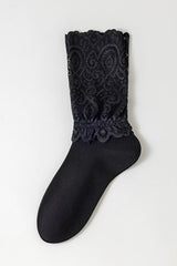 Lace Sheer Mesh Bowknot Frilly Crew Socks