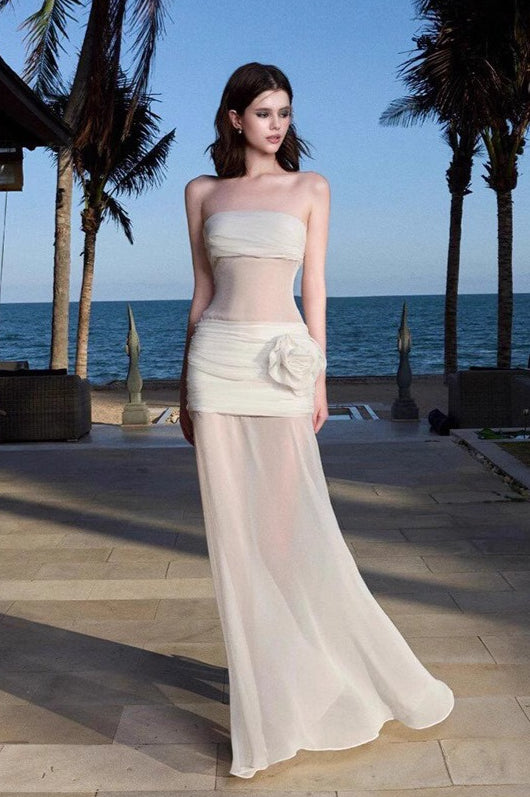 Sexy Sheer Mesh Strapless Vacation Dress Secondary image