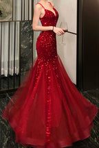 Sexy Sequin Spaghetti Strap Evening Prom Dress