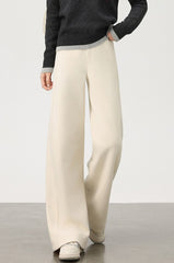 Fleece Lined Wool Blend Knit Pants