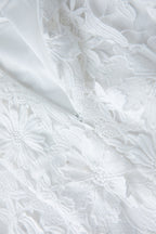 Heavy Lace 3D Embroidery Strapless Camellia Prom Dress