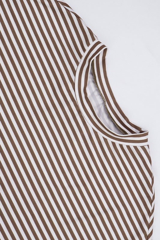 Striped Crew Neck Slim Fit Short Sleeve Tee