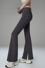 Brushed Fleece Lined Flared Slit Leggings