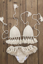Boho Crochet Fringe Two Piece Bikini Set