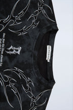 Thorn Embroidered Washed Oversized Short Sleeve T-Shirt