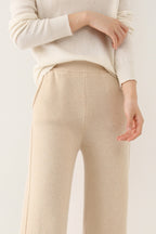 Wool Soft Straight Split Knit Pants