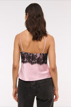 Contrast Lace Patchwork V Neck Cami