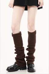 Textured Knit Bell Bottom Long Leg Warmers