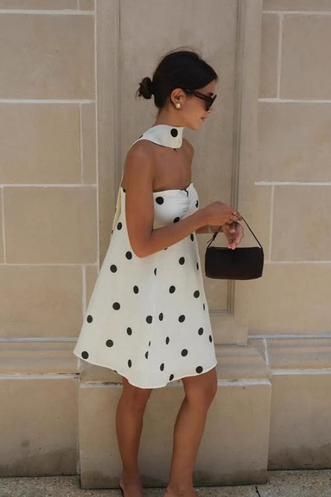 Fashionable Polka Dot Strapless Mini Dress Secondary image