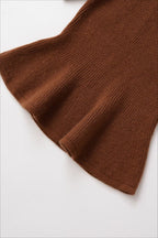 Relaxed Hem Detail Ribbed Knit Top