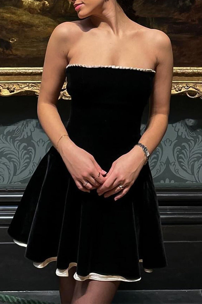 Velvet Bustier A-line Cocktail Dress Main image