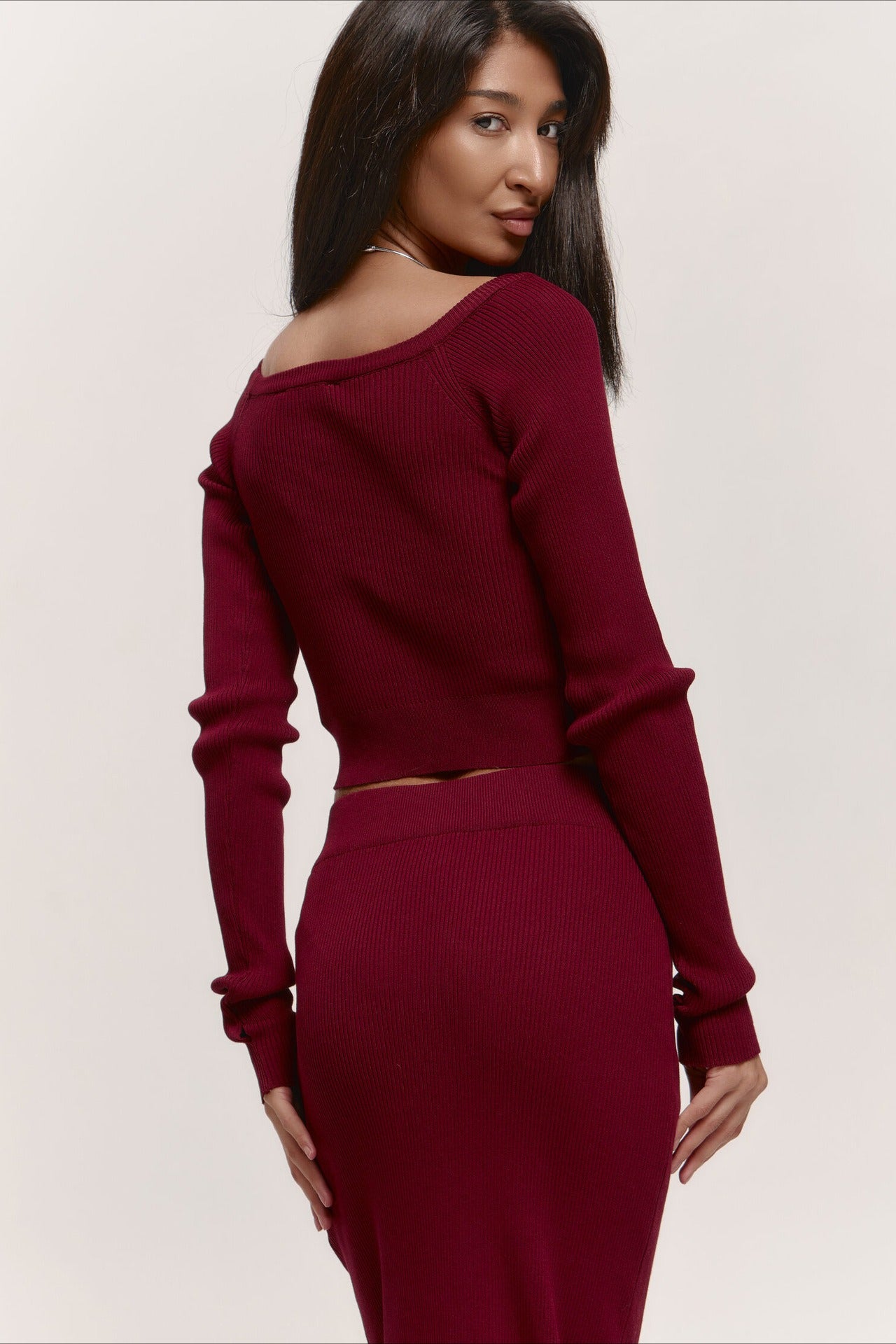 V-Neck Knit Crop Top Sweater Dress Secondary image