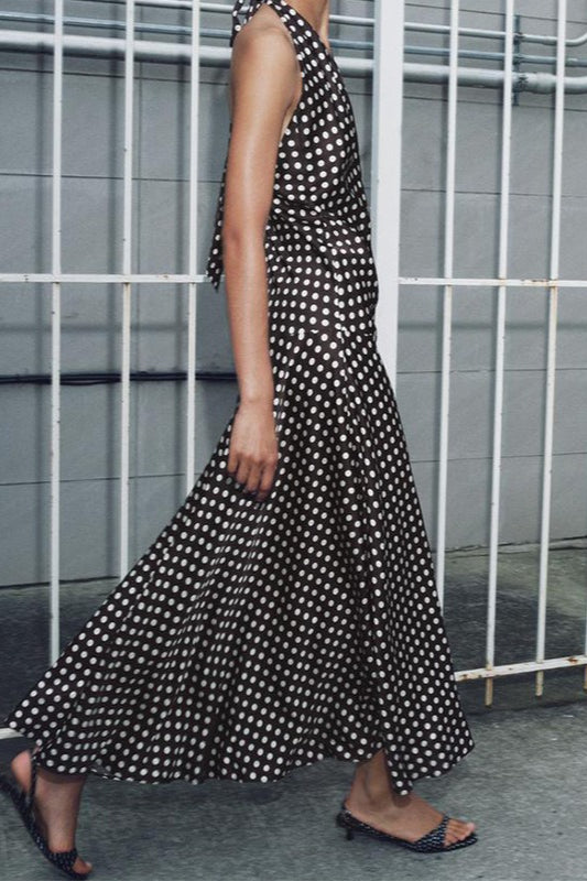 Polka Dot Halter Neck Maxi Dress Secondary image