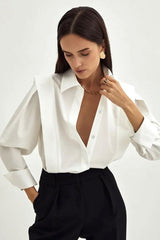 Elegant Structured Shoulder Blouse