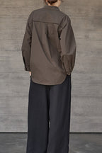 Long Sleeve Cotton Lapel Collar Blouse