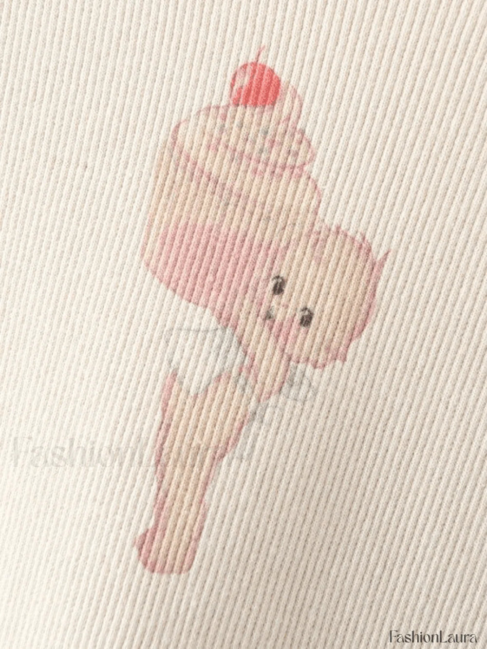 Baby Cupcake Rib Cropped Tank Top Beige / ONE SIZE Tops&Tees