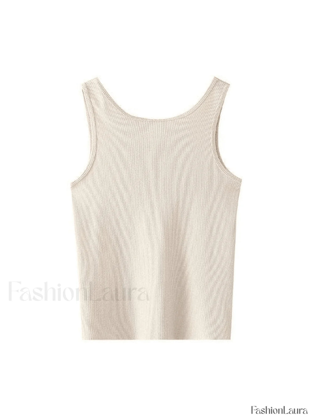 Baby Cupcake Rib Cropped Tank Top Beige / ONE SIZE Tops&Tees